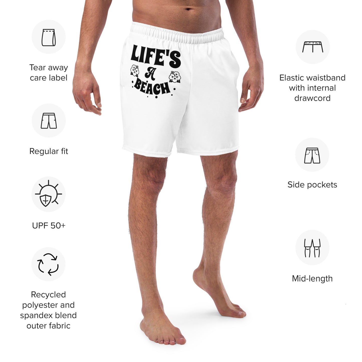 "Life's a beach" Men's swim trunks