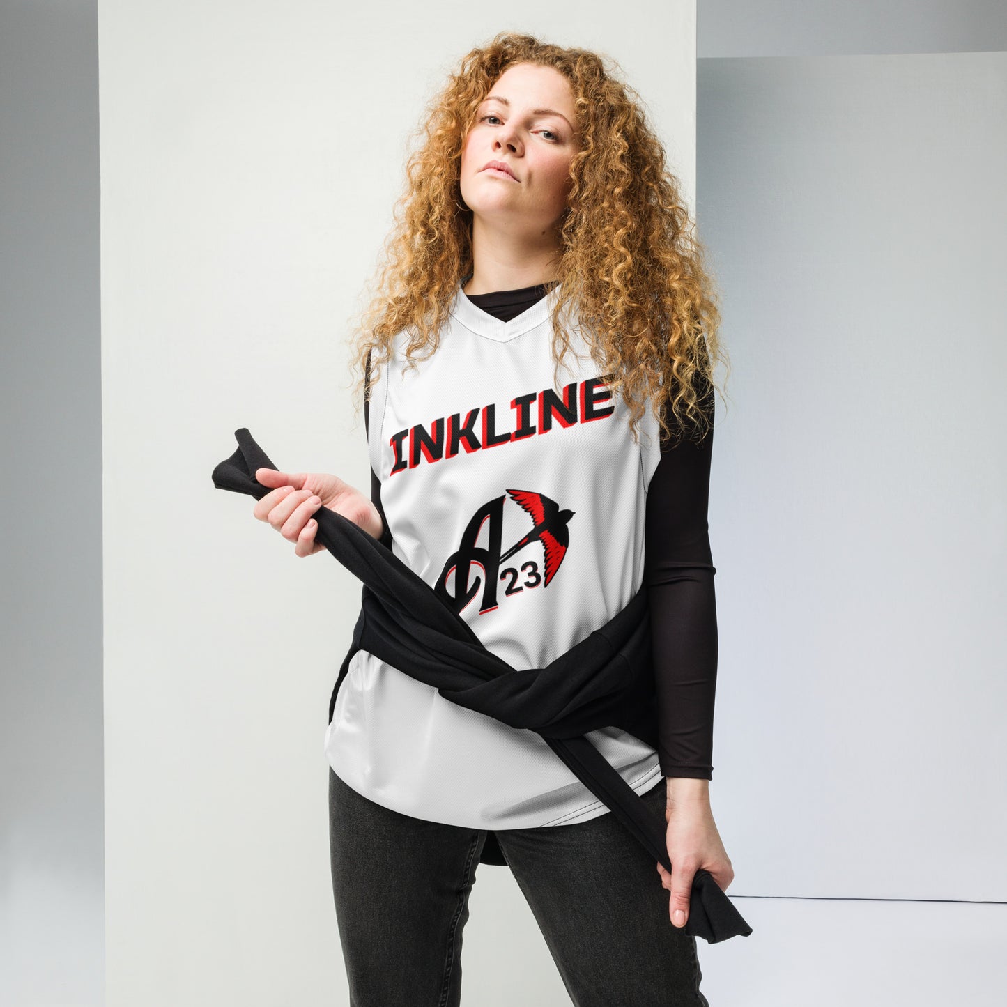 Austin's inkline: "INKLINE" Recycled unisex basketball jersey