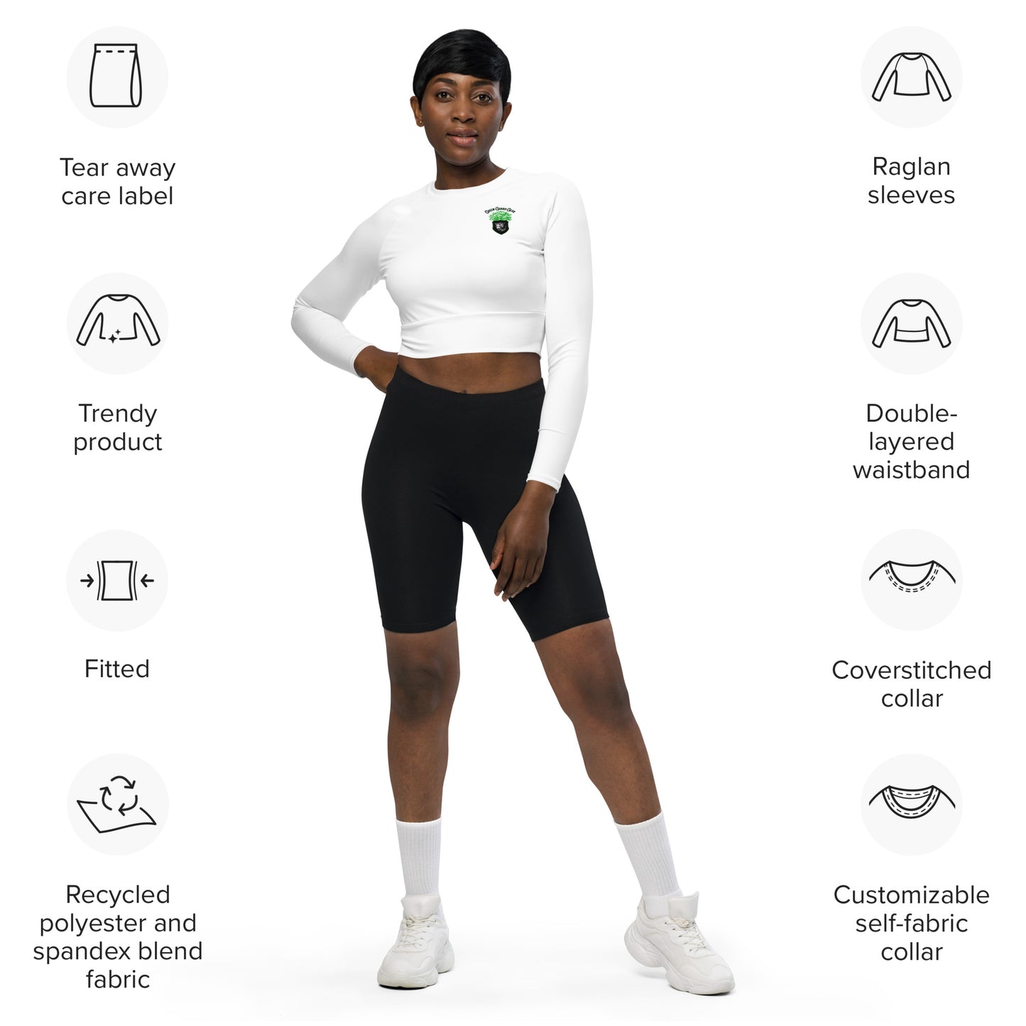 "Green Guard Gear" Recycled long-sleeve crop top