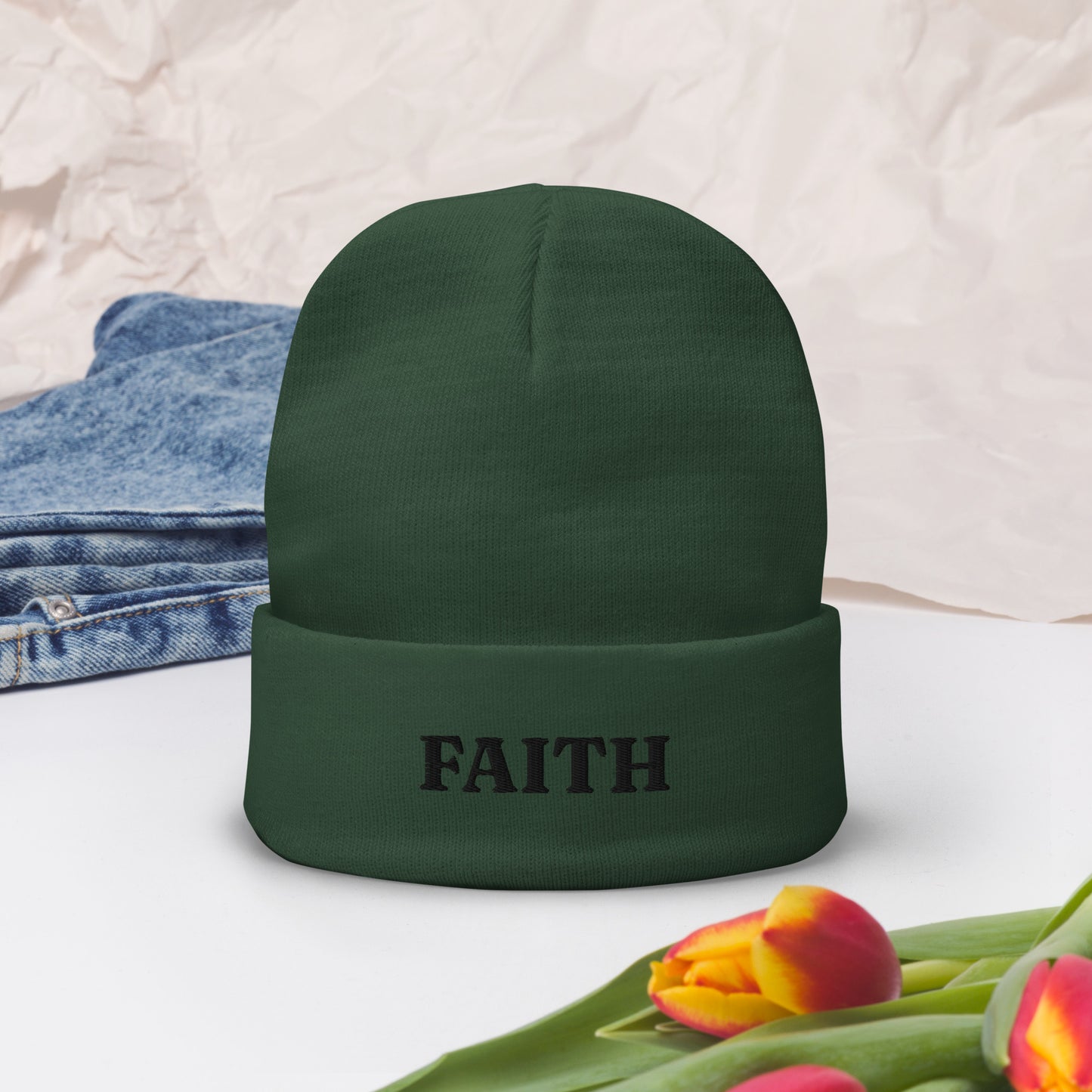 Faith Embroidered Beanie