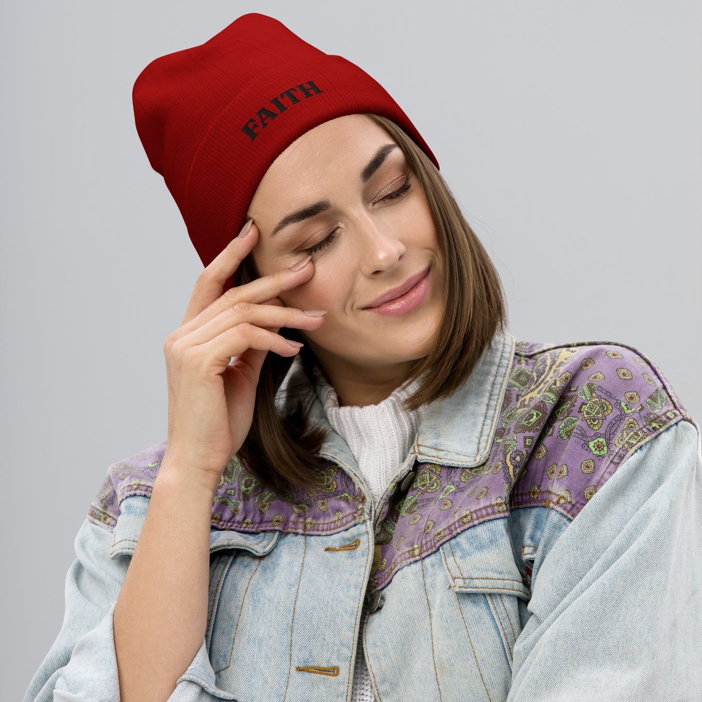 Faith Embroidered Beanie